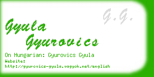 gyula gyurovics business card
